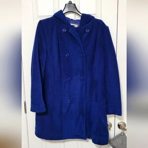 Woman Within Blue Double Breasted Peacoat